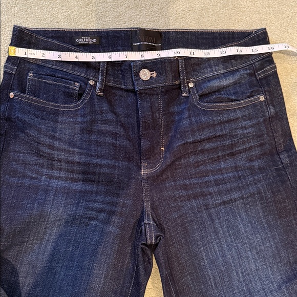 White House Black Market  Dark Blue Denim Girlfriend Jeans size 6 Regular NWT - Picture 3 of 7
